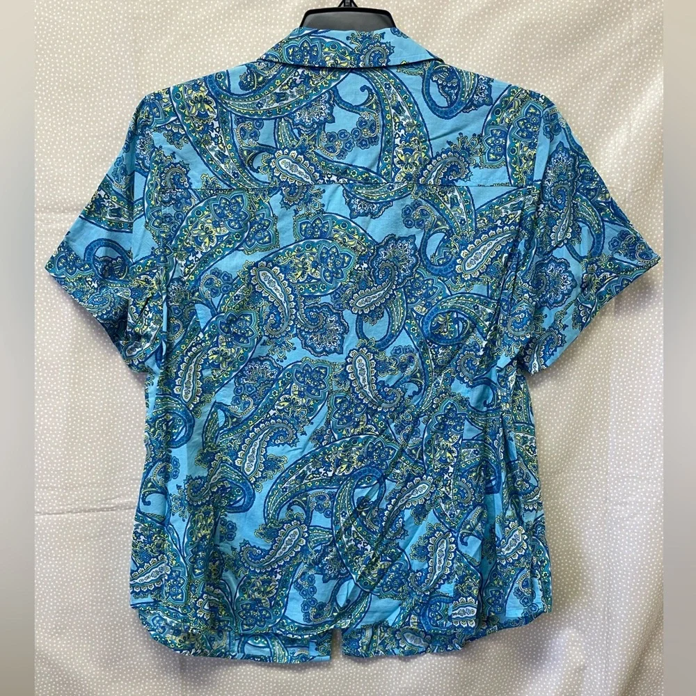 Jones New York Blue Tidepool Paisley Button Down NWT - Picture 6 of 7